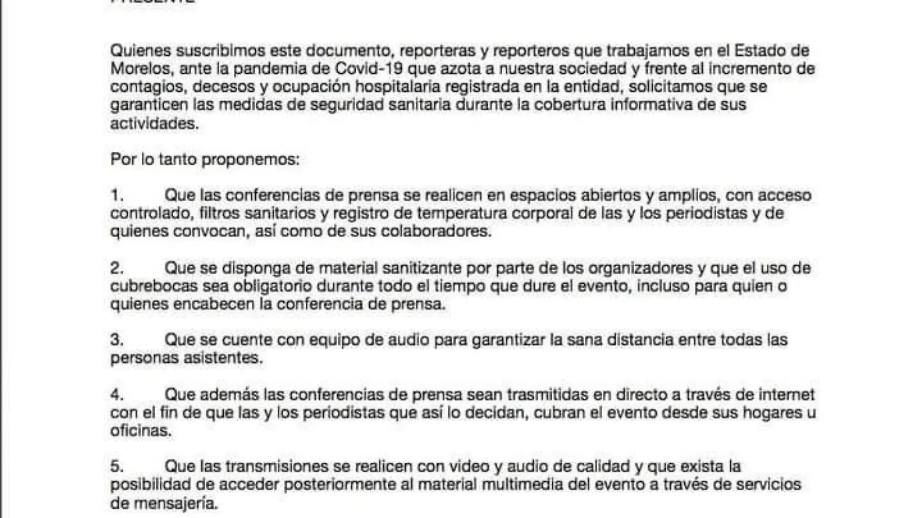  Oficio dirigido a los titulares de Comunicación Social 